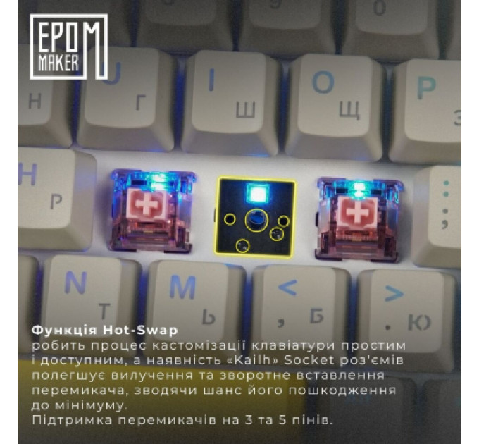 Клавіатура Epomaker TH80 SE 75 Flamingo Switch Hot-Swap RGB Wireless/Bluetooth/USB UA Black (TH80-SE-B-F)