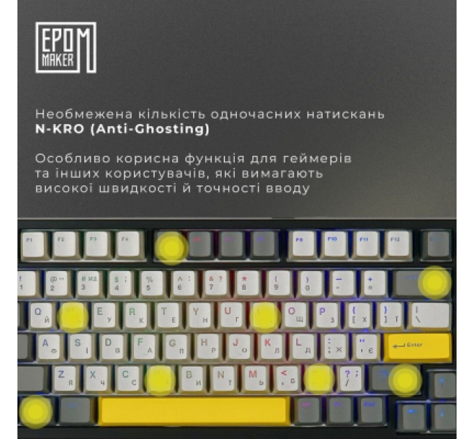 Клавіатура Epomaker TH80 SE 75 Flamingo Switch Hot-Swap RGB Wireless/Bluetooth/USB UA Black (TH80-SE-B-F)
