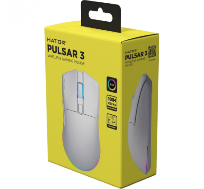 Мишка Hator Pulsar 3 Wireless White (HTM631)
