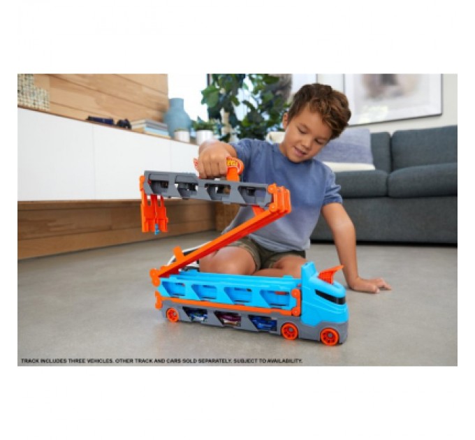 Ігровий набір Hot Wheels Вантажівка-транспортер "Суперперегони" (GVG37)