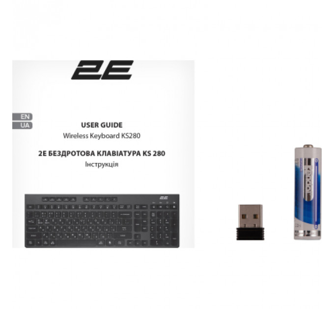 Клавіатура 2E KS280 Wireless/Bluetooth Black-Gray (2E-KS280WBGR_UA)