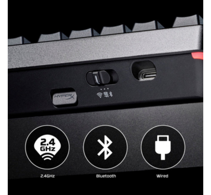Клавіатура HyperX Alloy Rise 75 PBT HX Red Wireless UA Black (91Y91AA)