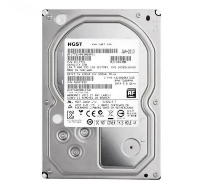 Накопитель HDD SATA 2.0Tb Hitachi Deskstar 7K3000 7.2K 6G SATA 3.5 (HUA723020ALA640)_Refurbished