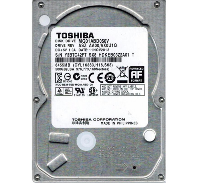 Накопичувач HDD 2.5" SATA  500GB Toshiba 5400rpm 8MB (MQ01ABD050V)