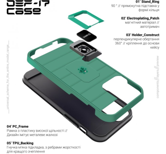 Armorstandart Чохол до мобільного телефона Armorstandart DEF17 case Samsung A03 (A035) Military Green (ARM61351)