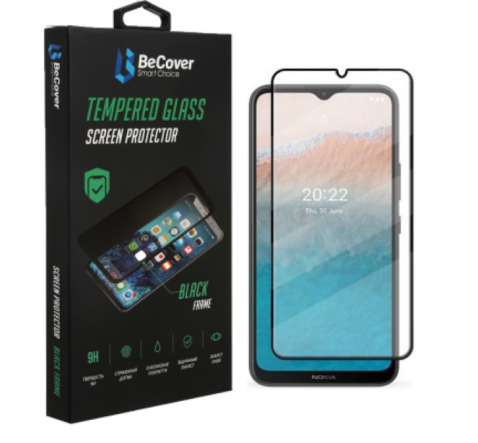 BeCover Скло захисне BeCover Nokia C21 Plus / Nokia C22 Black (708145)