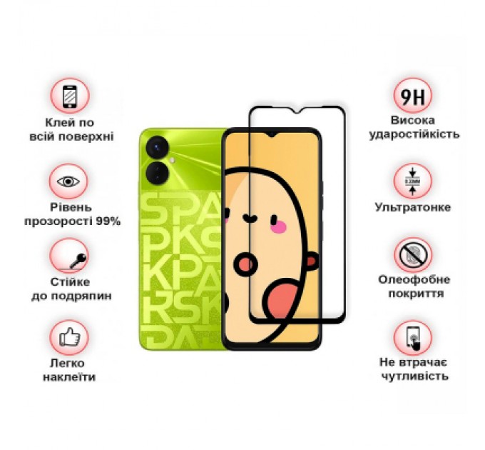 BeCover Скло захисне BeCover Tecno Spark 9 Pro (KH7n) Black (708169)