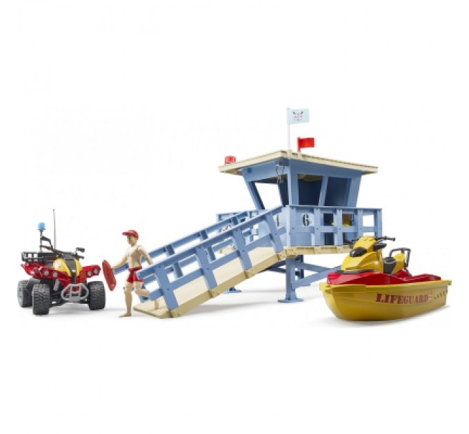 Ігровий набір Bruder Рятувальна водна станція з квадроциклом та скутером (62780)