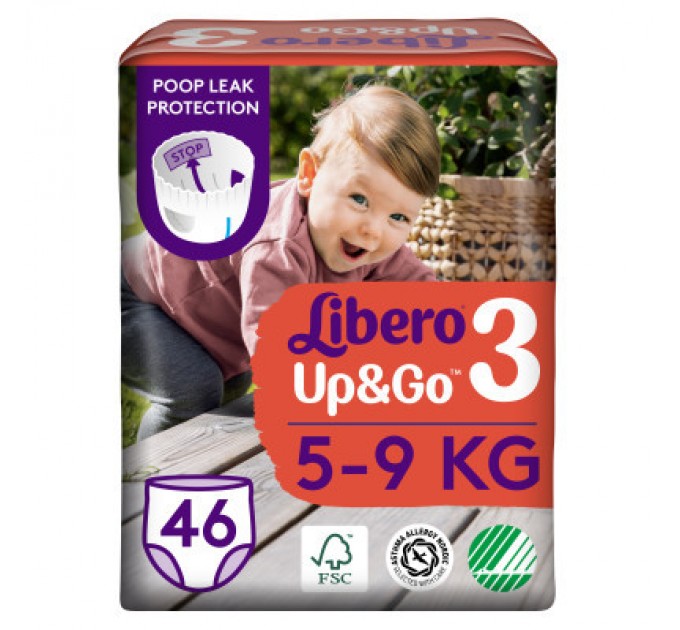 Libero Підгузки Libero Up&Go Розмір 3 (5-9 кг) 46 шт (7322541742076)