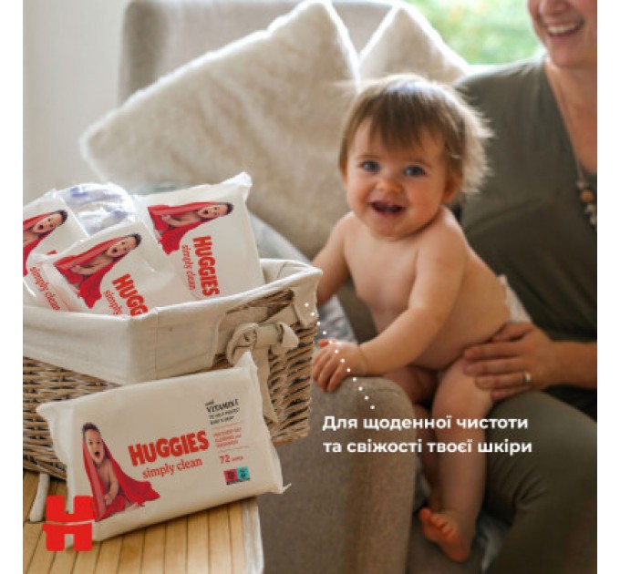 Дитячі вологі серветки Huggies Simply Clean 72 шт (5029053582238)