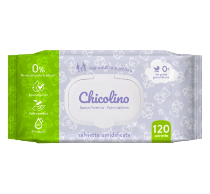 Chicolino Дитячі вологі серветки Chicolino New 120 шт (4823098411772)