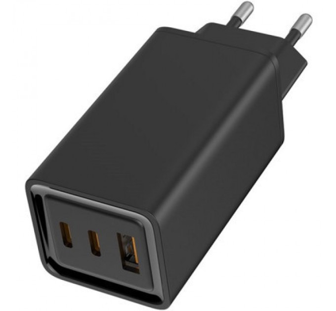 ColorWay Зарядний пристрій ColorWay GaN3 Pro Power Delivery (USB-A + 2 USB TYPE-C) (65W) (CW-CHS039PD-BK)