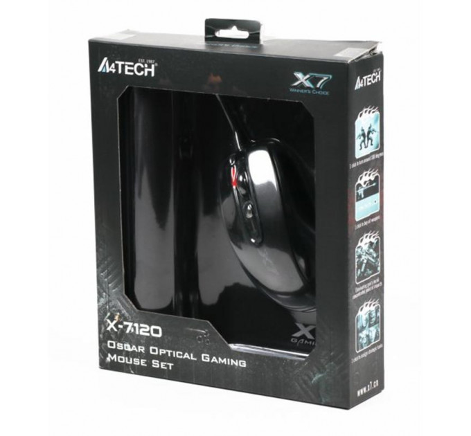 Мышь A4Tech X-710BK Black USB + коврик A4Tech X7-200MP