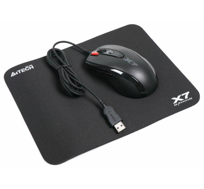 Мышь A4Tech X-710BK Black USB + коврик A4Tech X7-200MP