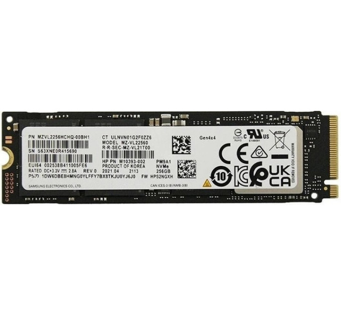 Накопичувач SSD  256GB Samsung PM9A1 M.2 2280 PCIe 4.0 x4 V-NAND 3bit MLC (MZ-VL22560_OEM) OEM