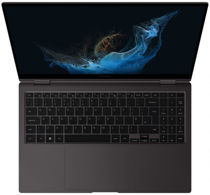 Ноутбук Samsung Galaxy Book2 Pro 360 950QED-KA2IT (8806094292312); 15.6" FullHD (1920x1080) AMOLED глянцевый сенсорный / Intel Core i5-1240P (1.7 - 4.4 ГГц) / RAM 8 ГБ / SSD 512 ГБ / Intel Iris Xe Graphics / без ОП / Wi-Fi / BT / веб-камера / Windows