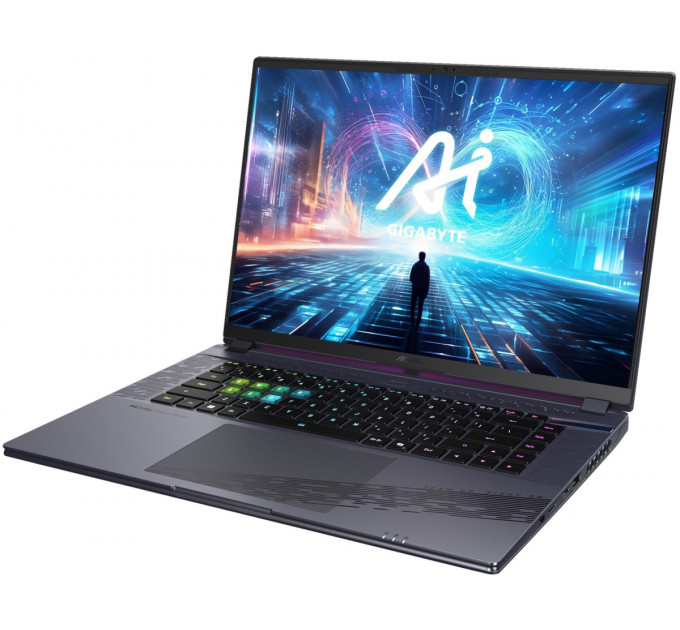 Ноутбук Gigabyte Aorus 16X (2024) (AORUS 16X ASG-63UAC64SH); 16" WQXGA (2560x1600) IPS LED матовый 165 Гц / Intel Core i9-14900HX (2.2 - 5.4 ГГц) / RAM 32 ГБ (Max 64 ГБ) / SSD 1 ТБ / nVidia GeForce RTX4070, 8 ГБ / без ОП / LAN / Wi-Fi / BT / веб-каме