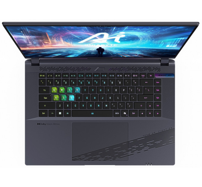 Ноутбук Gigabyte Aorus 16X (2024) (AORUS 16X ASG-63UAC64SH); 16" WQXGA (2560x1600) IPS LED матовый 165 Гц / Intel Core i9-14900HX (2.2 - 5.4 ГГц) / RAM 32 ГБ (Max 64 ГБ) / SSD 1 ТБ / nVidia GeForce RTX4070, 8 ГБ / без ОП / LAN / Wi-Fi / BT / веб-каме