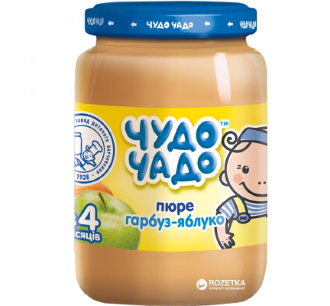 Чудо-Чадо Дитяче пюре Чудо-Чадо Яблуко та Гарбуз 4 місяці 170 г (4820003688267)
