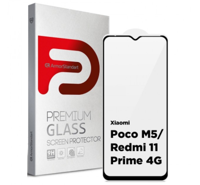 Armorstandart Скло захисне Armorstandart Full Glue Xiaomi Poco M5/Redmi 11 Prime 4G Black (ARM62957)
