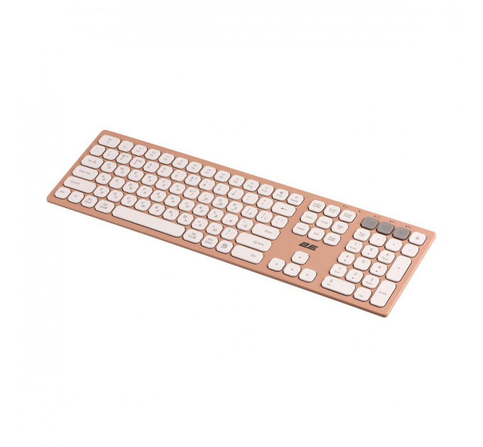 Клавиатура беспроводная 2E KS270 WL/BT EN/UKR Pink/White (2E-KS270WBPN_UA)