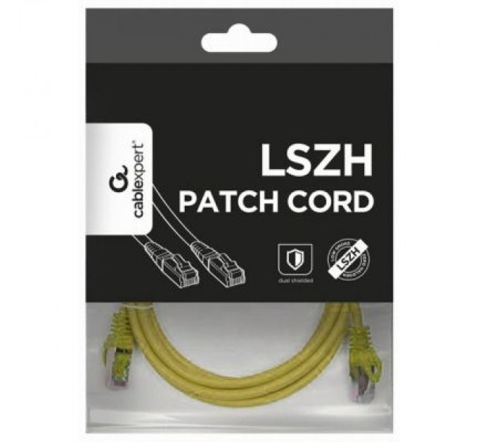 Патч-корд 3м S/FTP Cat 6A CU LSZH yellow Cablexpert (PP6A-LSZHCU-Y-3M)
