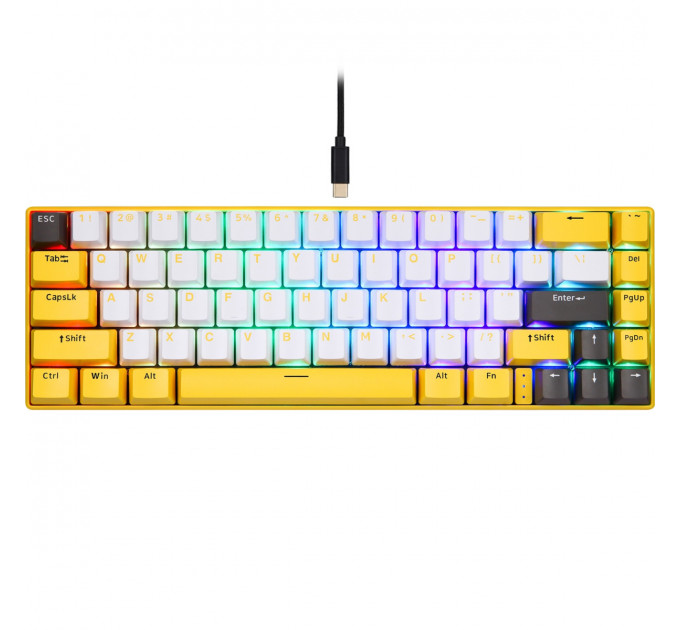 Клавиатура беспроводная Motospeed BK67 Longhua Blue Yellow (mtbk67ymb)