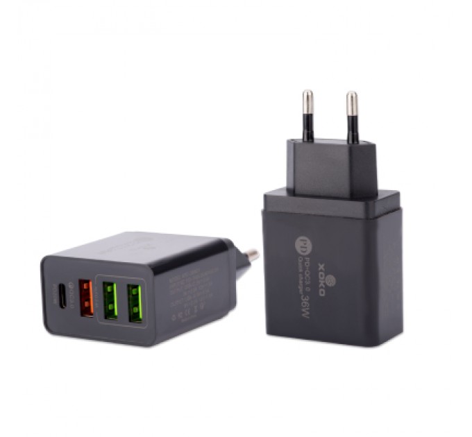 XoKo Зарядний пристрій XoKo QC-470 (APD-36W01) (QC-470-BK)