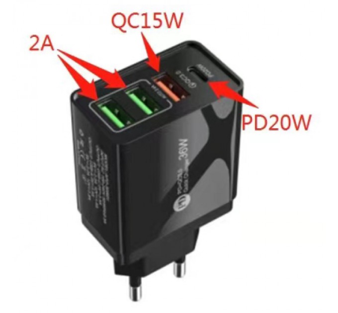 XoKo Зарядний пристрій XoKo QC-470 (APD-36W01) (QC-470-BK)