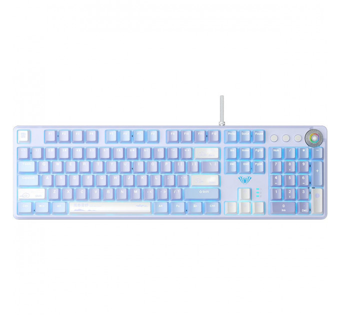 Клавіатура Aula Mechanical F2088 PRO White/Violet, plus 9 Purple keys KRGD blue (6948391234915)