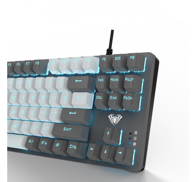 Клавіатура Aula Mechanical F3287 Grey/White keycap KRGD blue (6948391240954)
