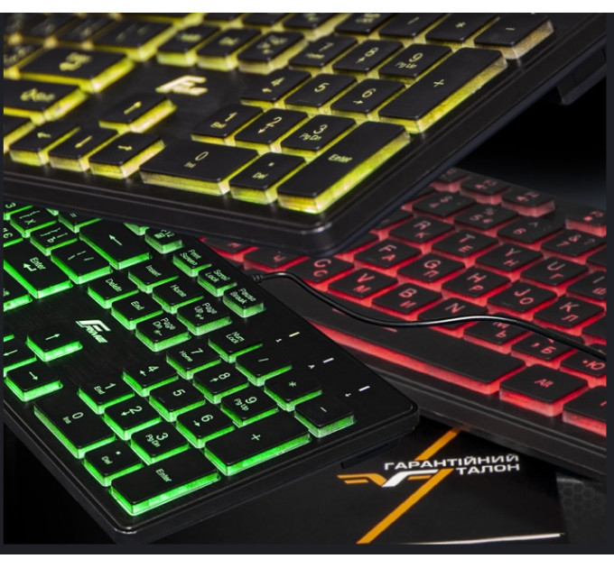 Клавіатура Frime Moonfox 3Color Ukr Black (FLK18210)