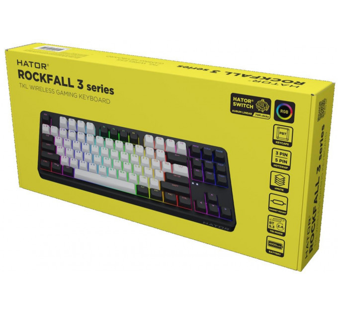 Клавиатура Hator Rockfall 3 Mecha TKL Wireless Orange Black (HTK850UA)