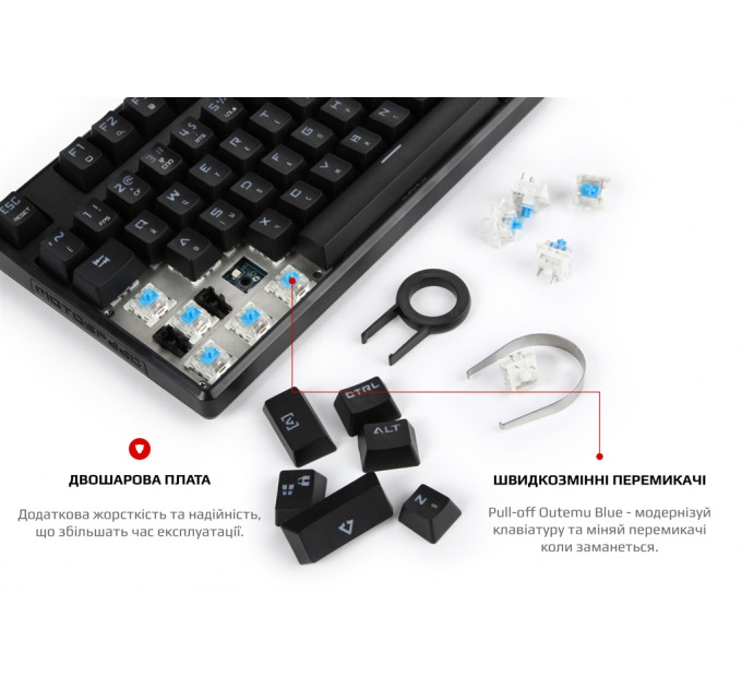 Клавиатура Motospeed CK107 Outemu Blue RGB Ukr Black (mtk96mb)