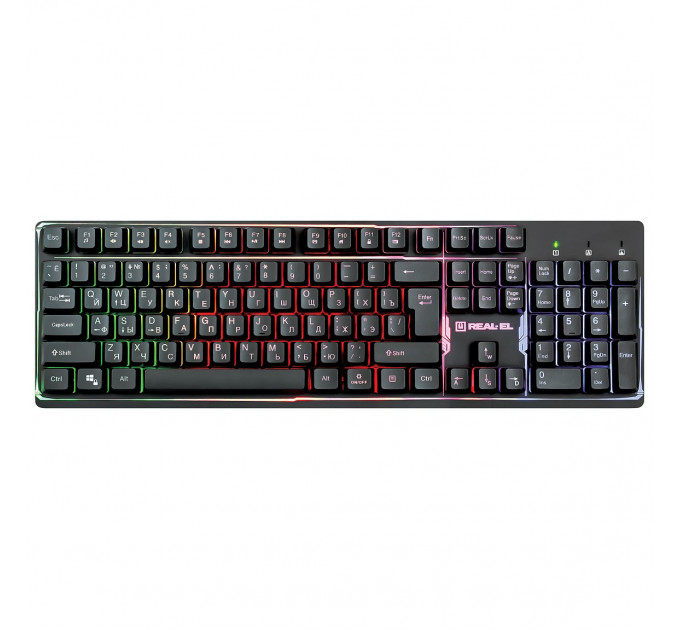 Клавіатура REAL-EL Comfort 7011 Backlit Ukr Black
