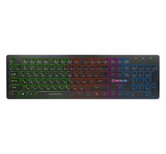 Клавіатура REAL-EL Comfort 7070 Ukr Black