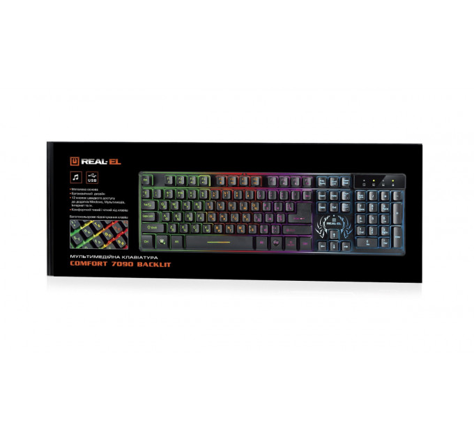 Клавиатура REAL-EL Comfort 7090 Backlit Black (EL123100031)
