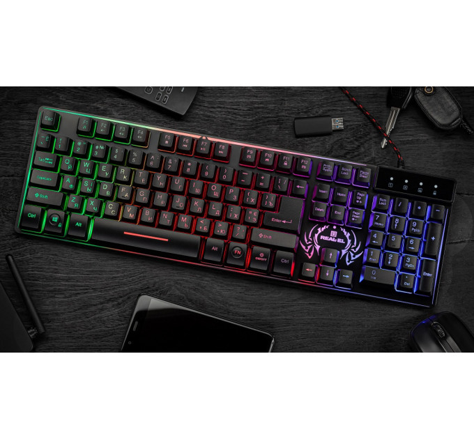 Клавиатура REAL-EL Comfort 7090 Backlit Black (EL123100031)