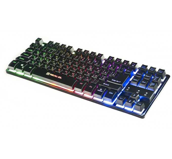 Клавіатура REAL-EL Gaming 8710 TKL Backlit Ukr Black