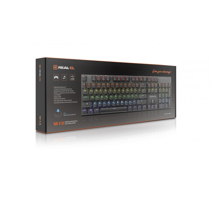 Клавиатура REAL-EL M 13 Grey USB