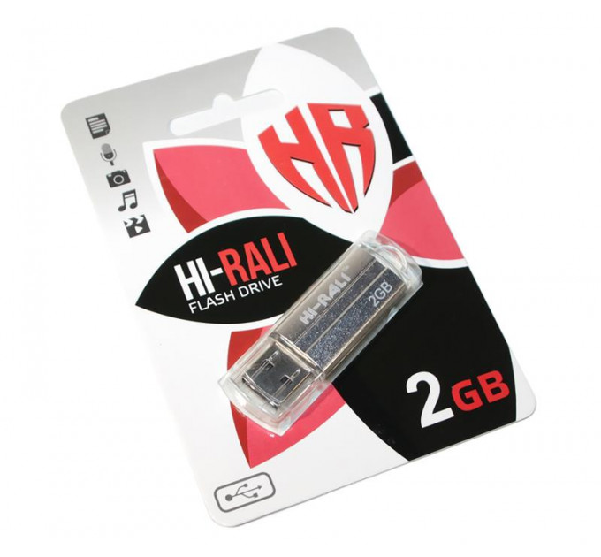 Флеш-накопичувач USB 2GB Hi-Rali Corsair Series Silver (HI-2GBCORSL)