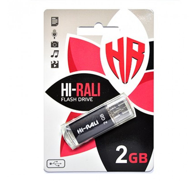 Флеш-накопичувач USB 2GB Hi-Rali Rocket Series Black (HI-2GBRKTBK)