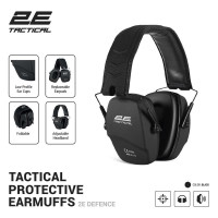 Навушники для стрільби 2E Defence NRR 25 dB пасивні Black (2E-TPE016BK)