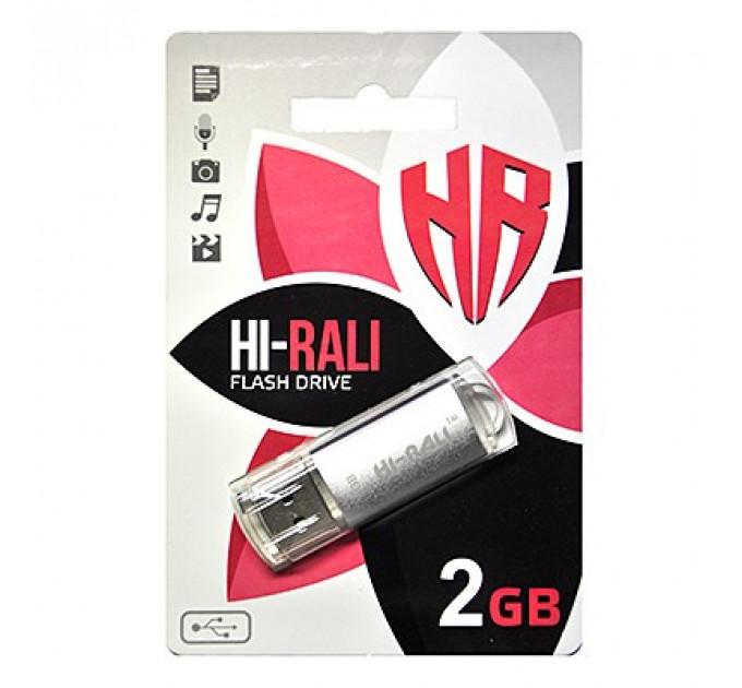 Флеш-накопитель USB 2GB Hi-Rali Rocket Series Silver (HI-2GBRKTSL)