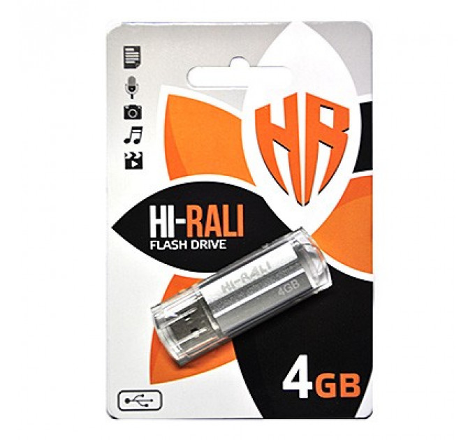 Флеш-накопичувач USB 4GB Hi-Rali Corsair Series Silver (HI-4GBCORSL)