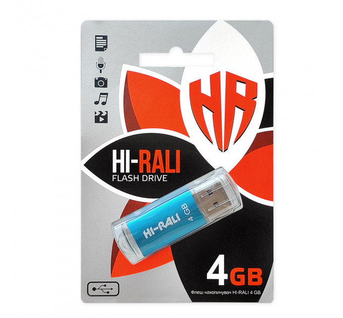 Флеш-накопитель USB 4GB Hi-Rali Rocket Series Blue (HI-4GBVCBL)