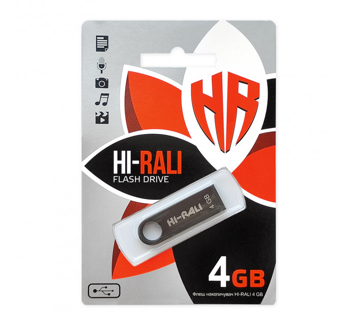 Флеш-накопичувач USB 4GB Hi-Rali Shuttle Series Black (HI-4GBSHBK)