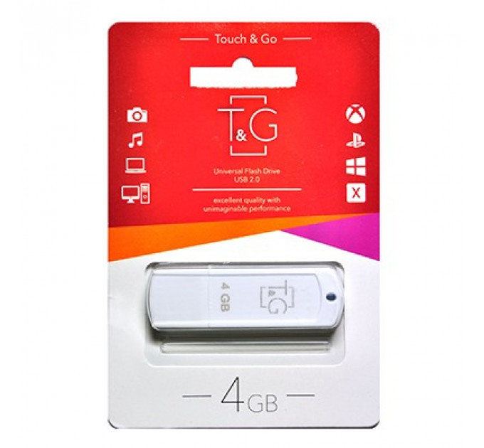 Флеш-накопичувач USB 4GB T&G 011 Classic Series White (TG011-4GBWH)
