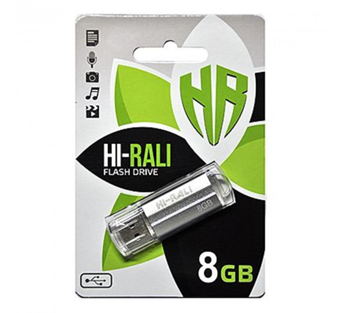 Флеш-накопичувач USB 8GB Hi-Rali Corsair Series Silver (HI-8GBCORSL)