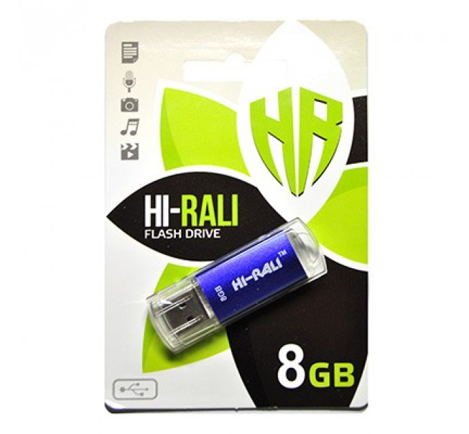 Флеш-накопичувач USB 8GB Hi-Rali Rocket Series Blue (HI-8GBVCBL)